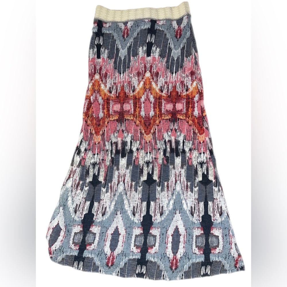 Anthropologie Vanessa Virginia Multicolor Tribal Ikat Maxi Skirt Size Medium